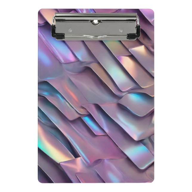 Futuristic iridescent/abstract holographic  mini clipboard (Front)