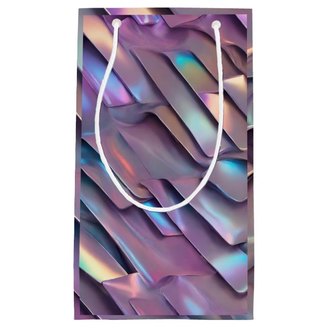 Futuristic iridescent/abstract holographic  small gift bag (Front)