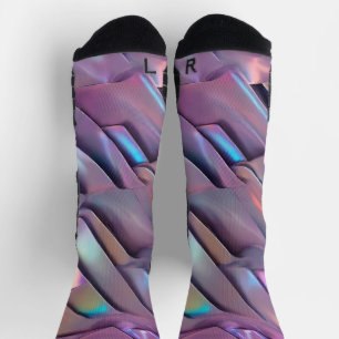 Futuristic iridescent/abstract holographic  socks