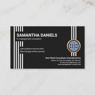 Futuristic Lines Professional Black CEO Founder Business Card