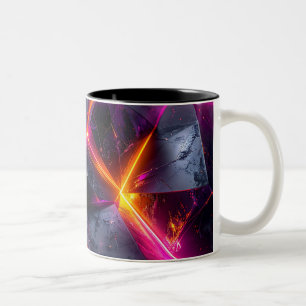 Futuristic Luminous Crystal Geometry Mug