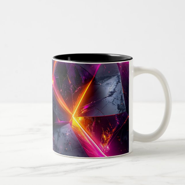 Futuristic Luminous Crystal Geometry Mug (Right)