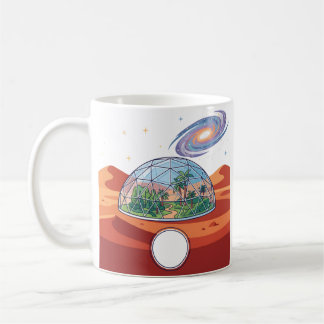 Futuristic Mars Colony Space Bio Dome Modern Vecto Coffee Mug