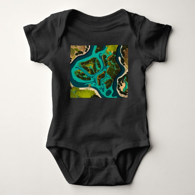 Futuristic Marshlands Baby Bodysuit (Front)