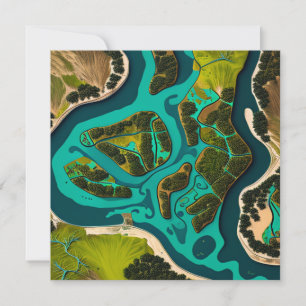 Futuristic Marshlands Holiday Card