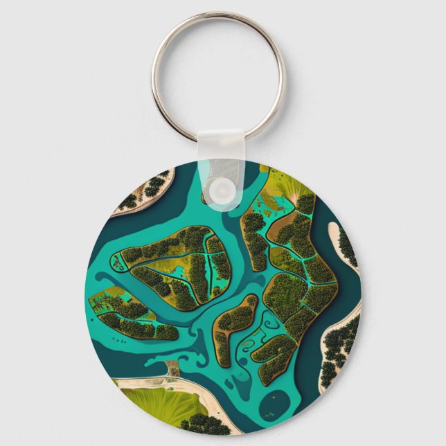 Futuristic Marshlands Key Ring (Front)