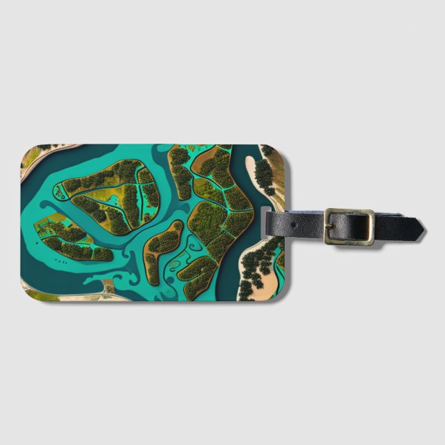 Futuristic Marshlands Luggage Tag (Front Horizontal)