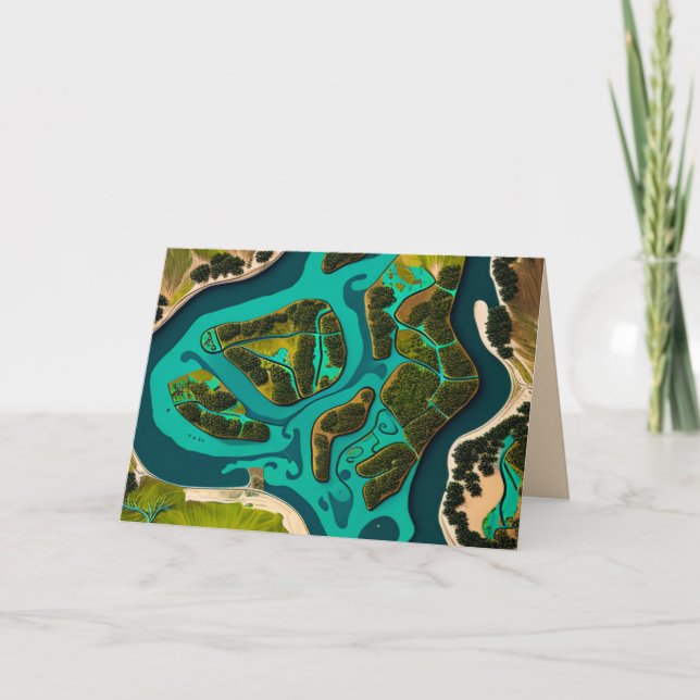 Futuristic Marshlands Note Card (Front)