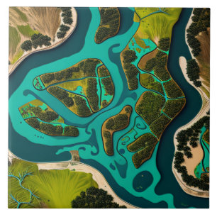 Futuristic Marshlands Tile