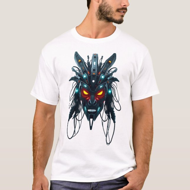 Futuristic Mask Tribal Face T-Shirt (Front)
