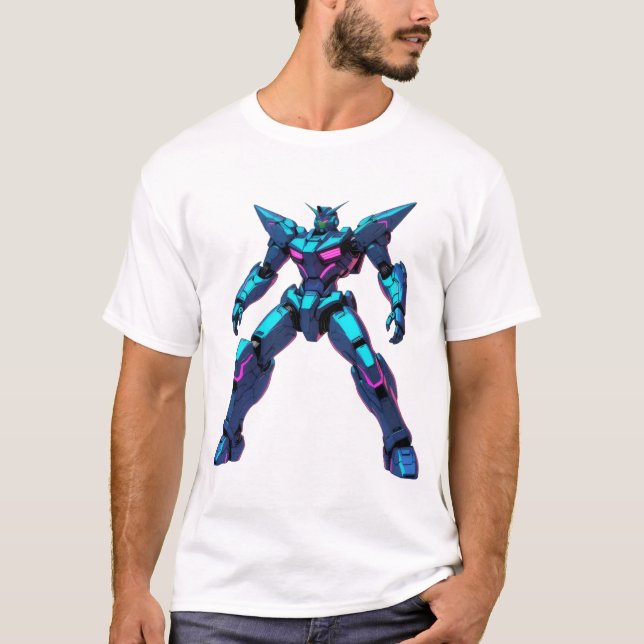 Futuristic Mecha Warrior T-Shirt (Front)