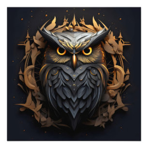 Futuristic Mechanical Owl Photo Print
