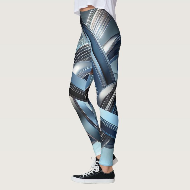 Futuristic Metallic Abstract Women's Leggings (Left)