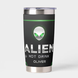 Futuristic Metallic Alien and UFO Accent Insulated Tumbler