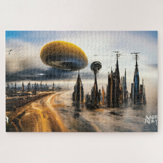 Futuristic Metropolis Jigsaw Puzzle (Horizontal)