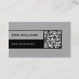 Futuristic minimal style with QR code Business Card