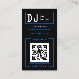 Futuristic minimalist black and blue  business card