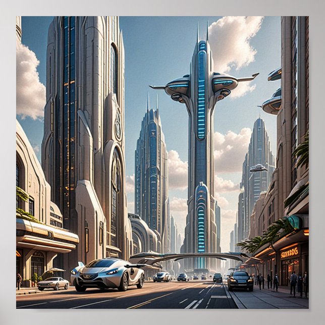 Futuristic Modern City Poster (Front)