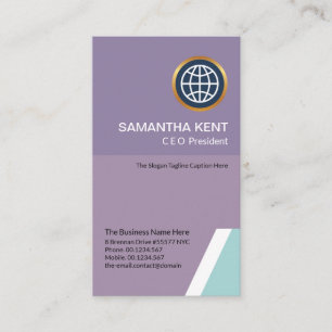 Futuristic Modern Vertical Cyan President CEO Business Card