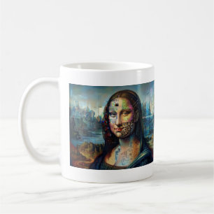Futuristic Mona Lisa AI Art Mug