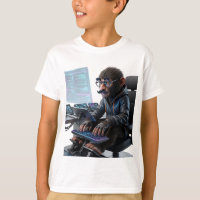 Futuristic Monkey Hacker in Groucho Marx Disguise