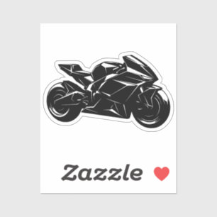 Futuristic Motorcycle Black White Vector