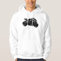 Futuristic Motorcycle Black White Vector