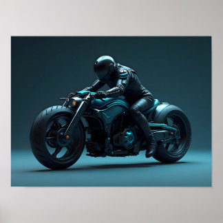 Futuristic Motorcycle Poster
