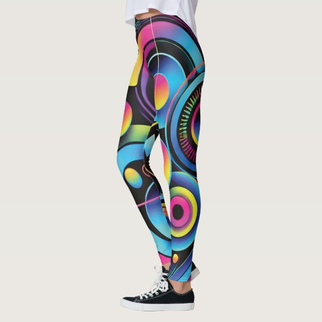 Futuristic Neon Abstract Women's Leggings (Left)