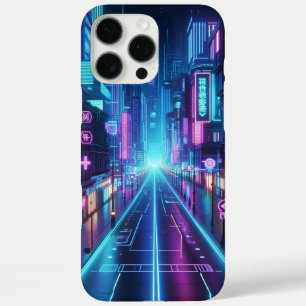 futuristic neon cityscape iPhone 16 pro max case