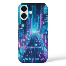 futuristic neon cityscape