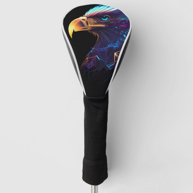 Futuristic Neon Eagle Golf Head Cover (Front)