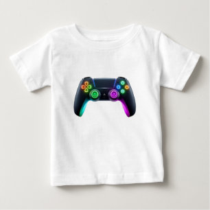 Futuristic Neon Gaming Controller Logo T-Shirt