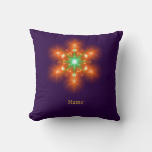 Futuristic Neon Glow Flower Graphic Cushion