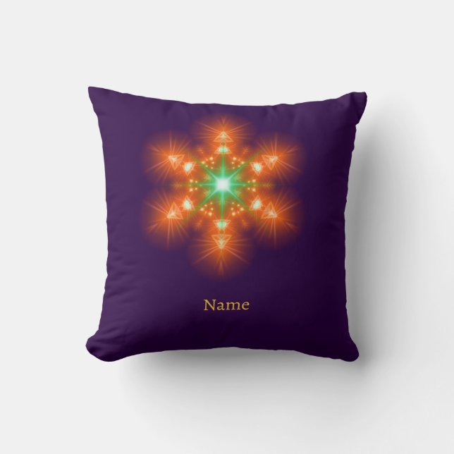 Futuristic Neon Glow Flower Graphic Cushion (Front)