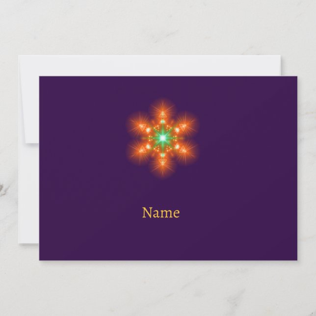 Futuristic Neon Glow Flower Graphic Thank You Card (Front)