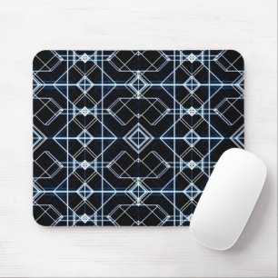 Futuristic Neon Grid Pattern Mouse Mat