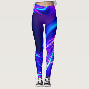 Futuristic Neon Liquid Waves – Electric Energy Flo Leggings