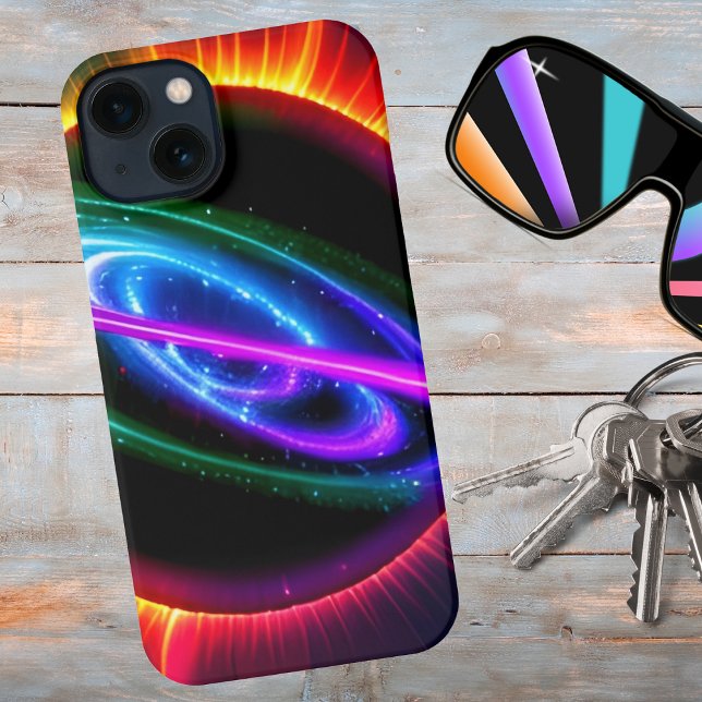 Futuristic Neon Nebula  iPhone Case (Creator Uploaded)