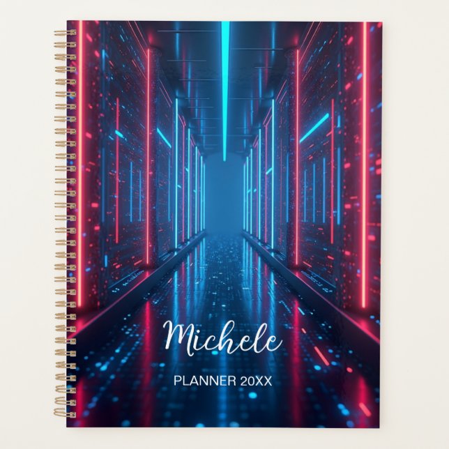 Futuristic Neon Planner | Cyberpunk Digital (Front)