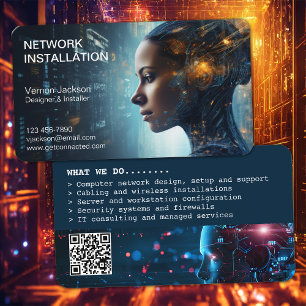 Futuristic Network Installation Company Business Card