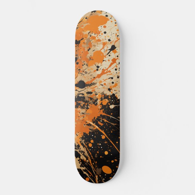 Futuristic paint splatter, panther black, look, cr skateboard (Front)