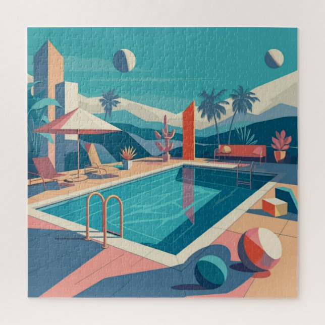 Futuristic Pool Scene Jigsaw Puzzle (Vertical)