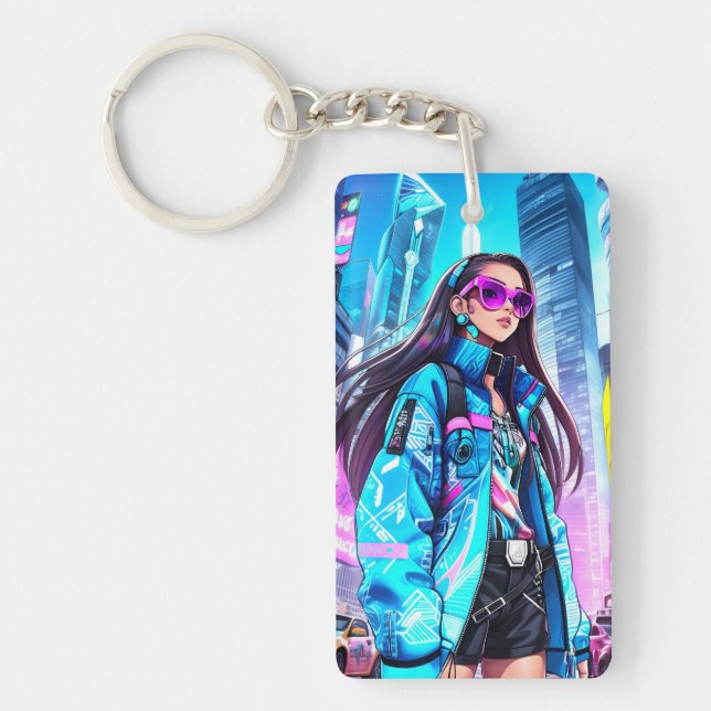 Futuristic Pop Star 0002 Key Ring (Front)