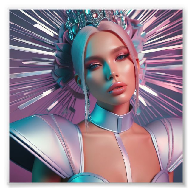 Futuristic queen photo print (Front)