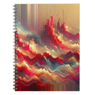 Futuristic Red Abstract City Notebook