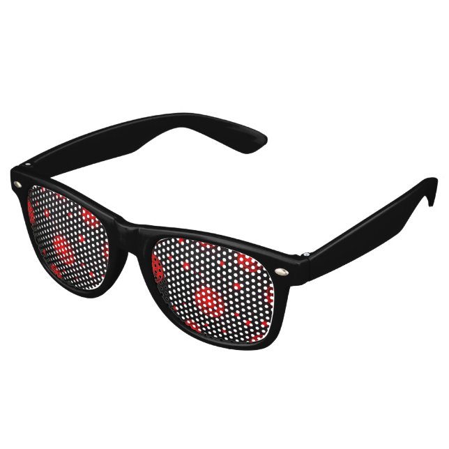 Futuristic Red Digital Network  Retro Sunglasses (Angled)