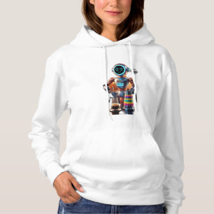 Futuristic retro robot hoodie