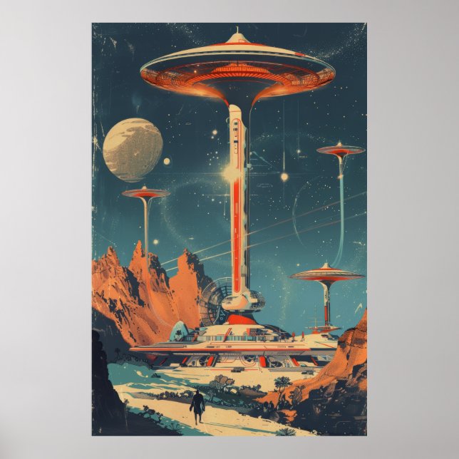 Futuristic Retroism Space Age Illustration Poster (Front)