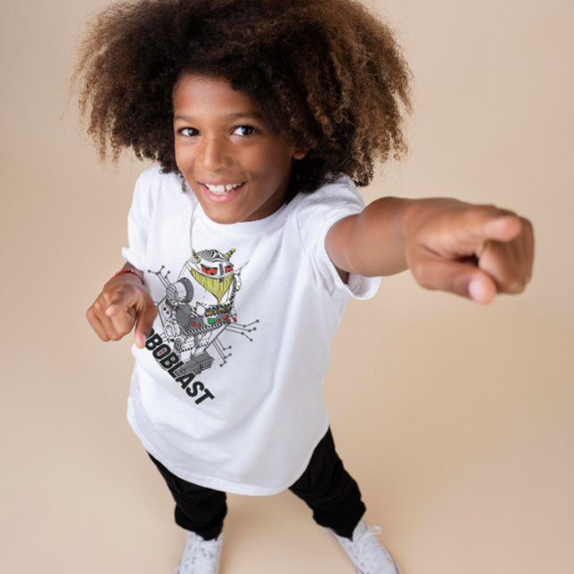 Futuristic RoboBlast Illustration Kid's T-Shirt (Creator Uploaded)